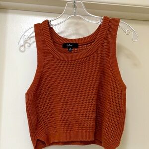 Lulu's Women's Rust Knit Crop Top